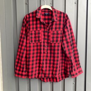 💖 2/$20 100% Cotton Red Madewell Flannel Front Pocket M
